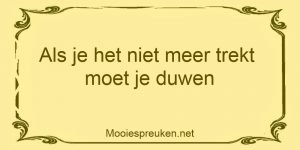 Als je het niet meer trekt moet je duwen