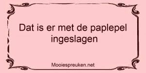 Dat is er met de paplepel ingeslagen