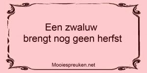 Een zwaluw brengt nog geen herfst