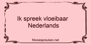 Ik spreek vloeibaar Nederlands