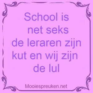 School is net seks de leraren zijn kut en wij zijn de lul