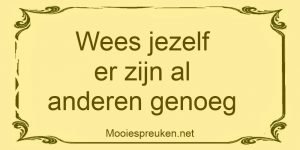 Wees jezelf er zijn al anderen genoeg